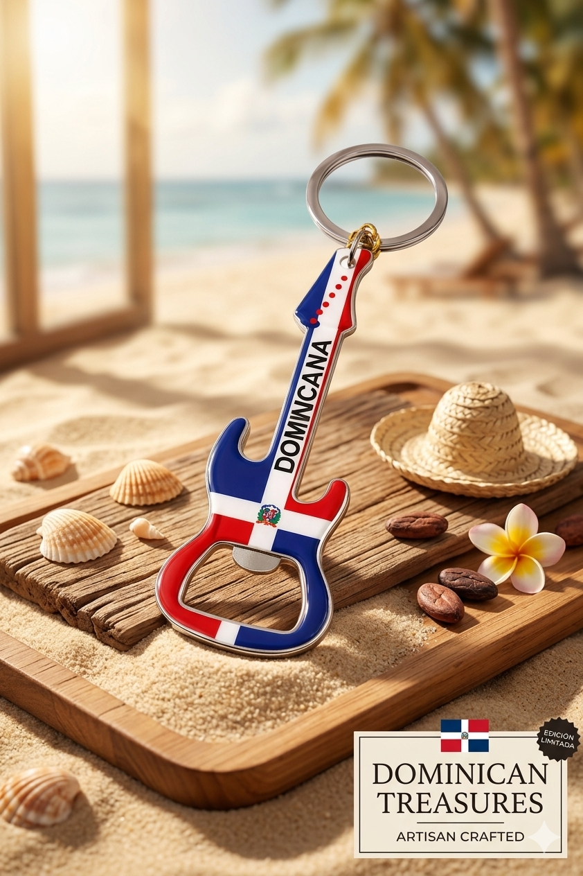 Llavero Abridor "Guitarra Dominicana" – Colección Ritmo Tropical 🇩🇴🎸