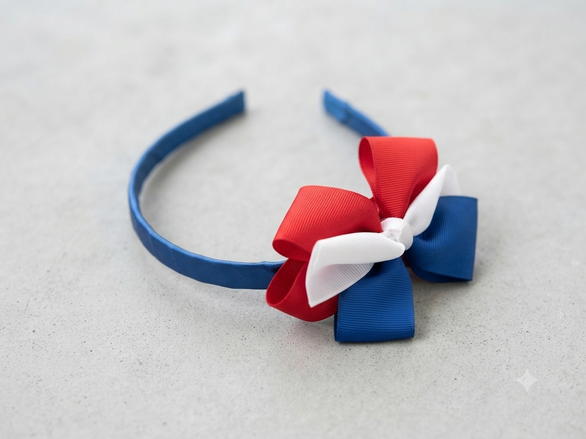 "Classic Spirit" Tricolor Bow Headband