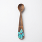 Handcrafted Set of 5 Hand-Painted Turquoise Floral Guayacán Wood Spoons