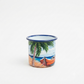 Hand-Painted Caribbean Beach Scene Enamel Mug