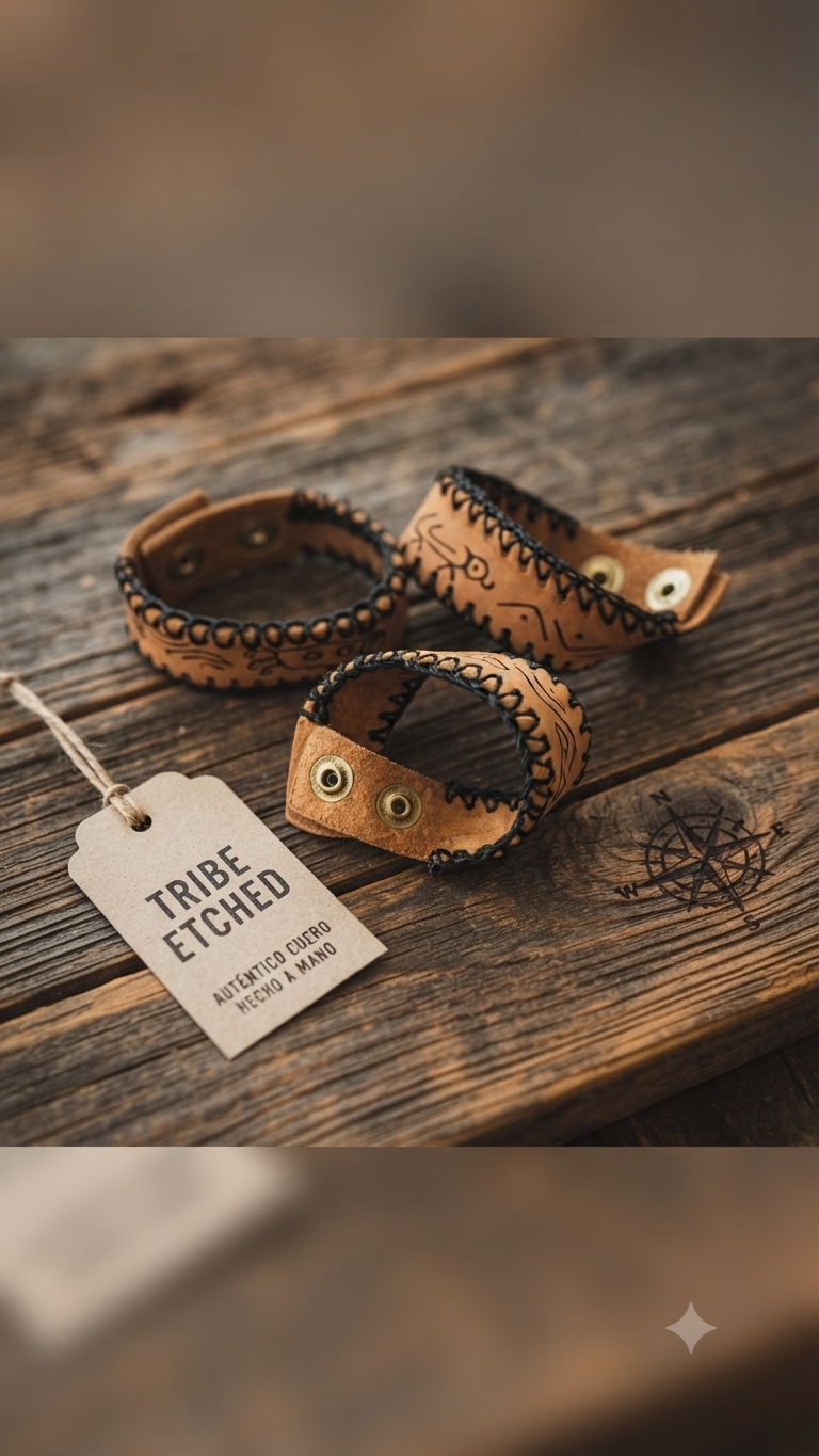 Artisanal Leather Cuff - Taino Soul