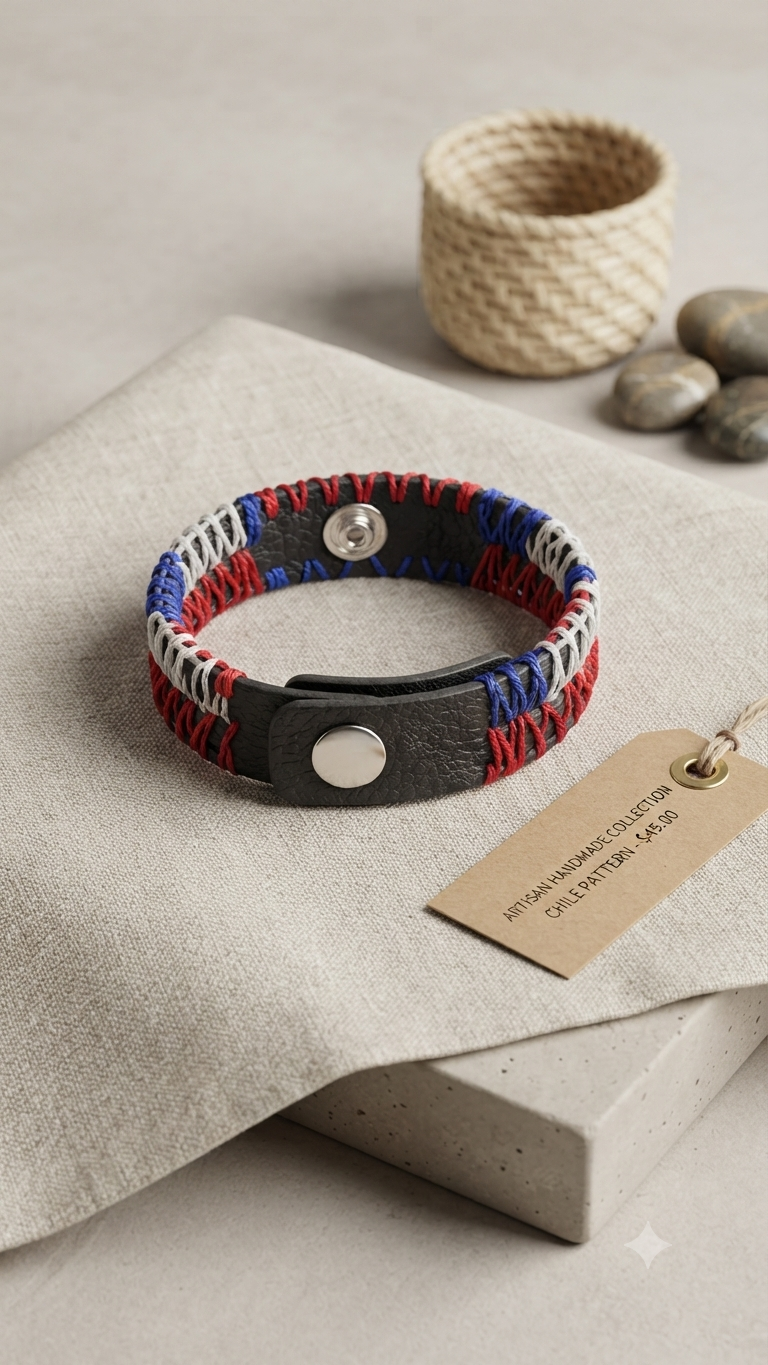 Artisanal Leather Bracelet - Tricolor Edition (Made in RD)