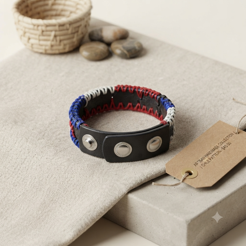Artisanal Leather Bracelet - Tricolor Edition (Made in RD)