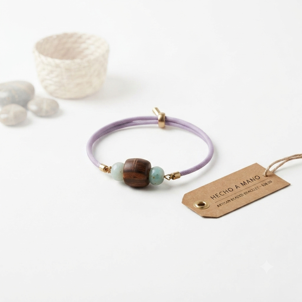 Artisanal Beaded Bracelet - Lilac Edition (Made in RD)