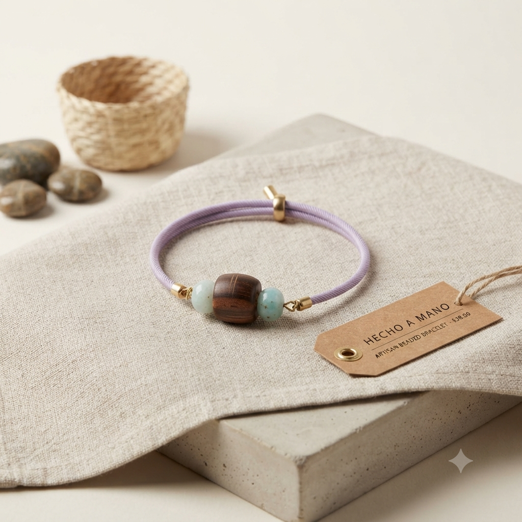 Artisanal Beaded Bracelet - Lilac Edition (Made in RD)