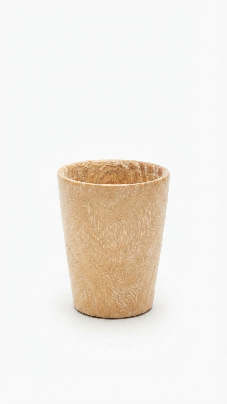 Handcrafted Dominican Guacán Wood Cups Set (4-Pack)