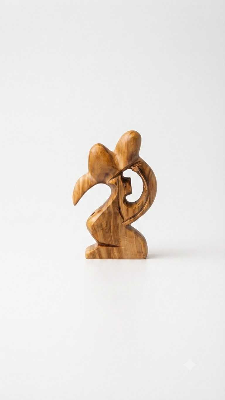 Handcrafted Guayacán Wood Abstract Bird Figurine