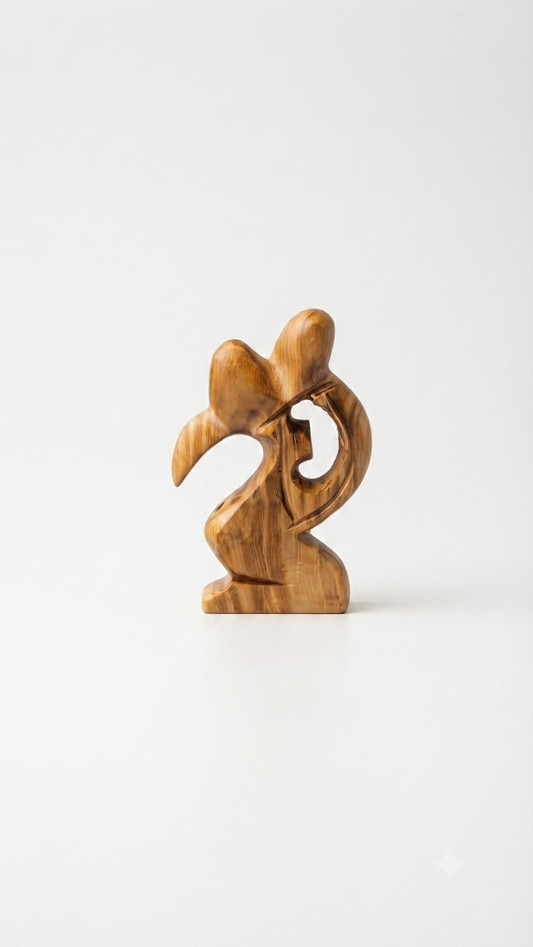 Handcrafted Guayacán Wood Abstract Bird Figurine
