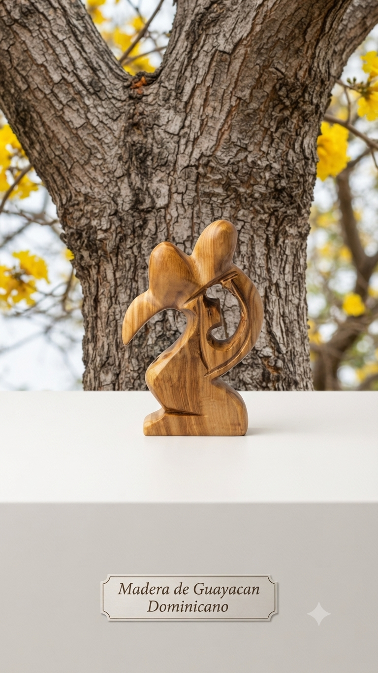 Handcrafted Guayacán Wood Abstract Bird Figurine
