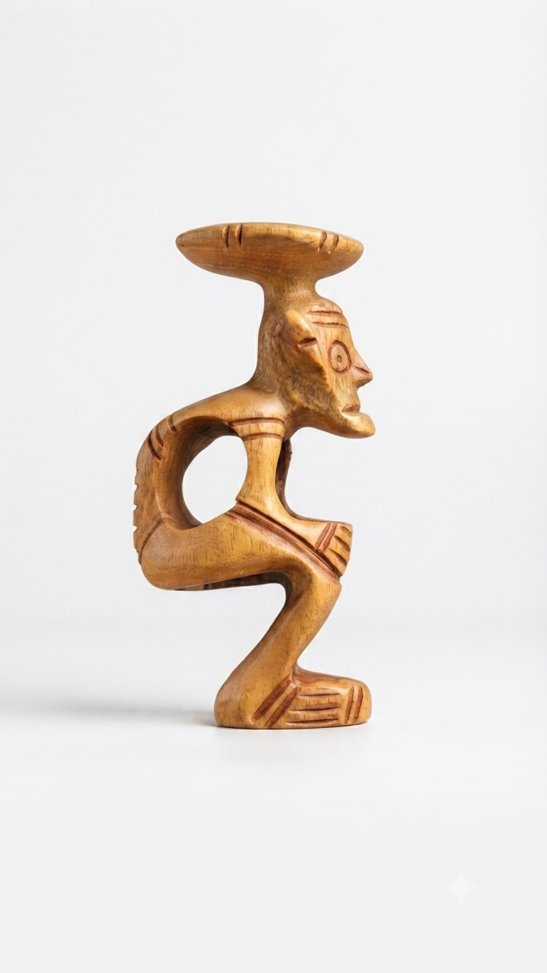 Handcrafted Guayacán Wood Taino-Inspired Figurine