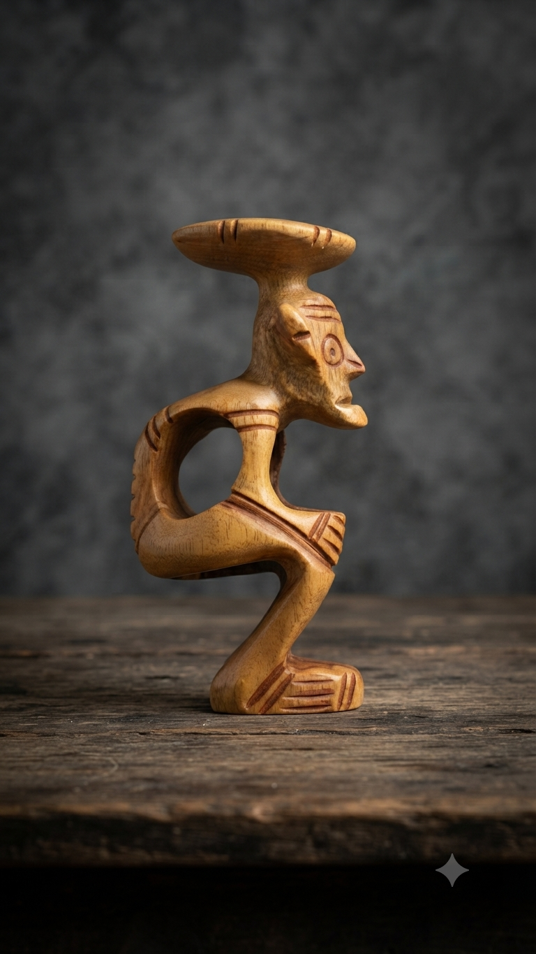 Handcrafted Guayacán Wood Taino-Inspired Figurine