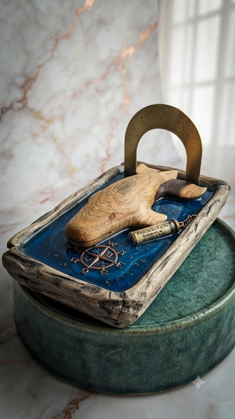 Handcrafted Guayacán Wood Whale Figurine