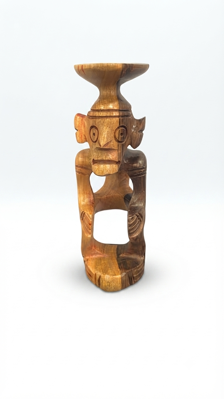 Handcrafted Guayacán Wood Taino-Inspired Ceremonial Figurine