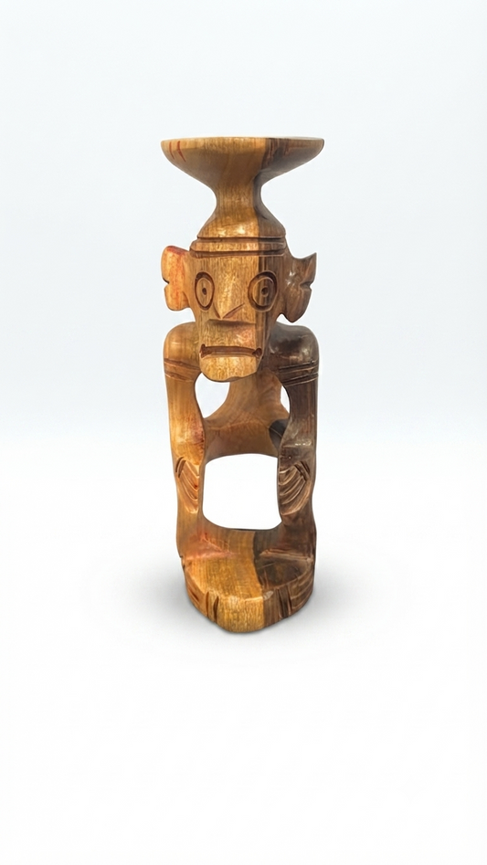 Handcrafted Guayacán Wood Taino-Inspired Ceremonial Figurine