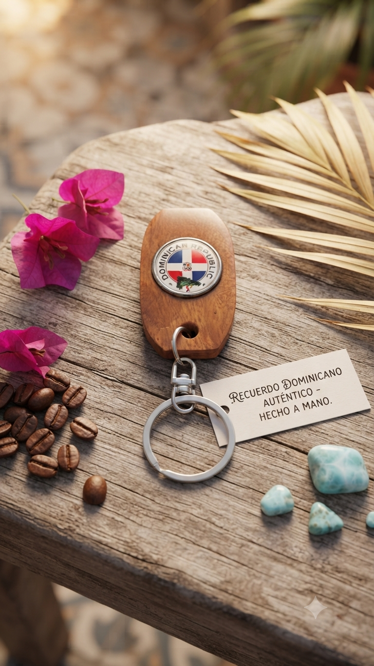 Handcrafted Dominican Republic Guayacán Wood Keychain
