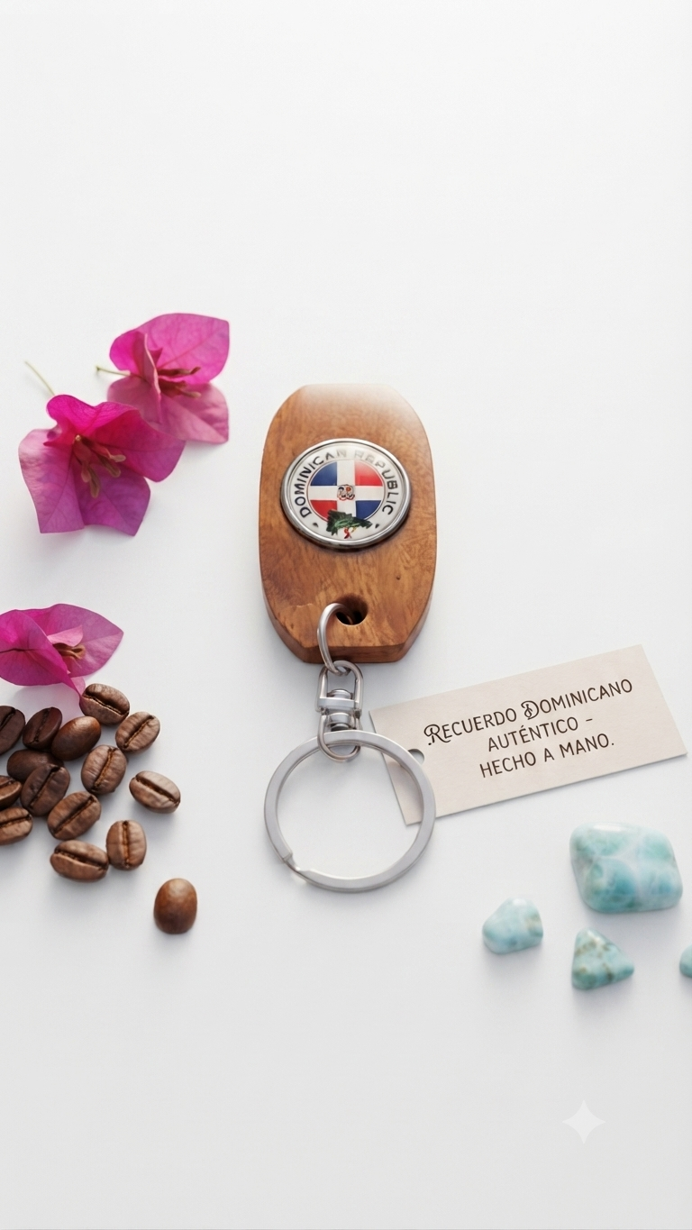 Handcrafted Dominican Republic Guayacán Wood Keychain