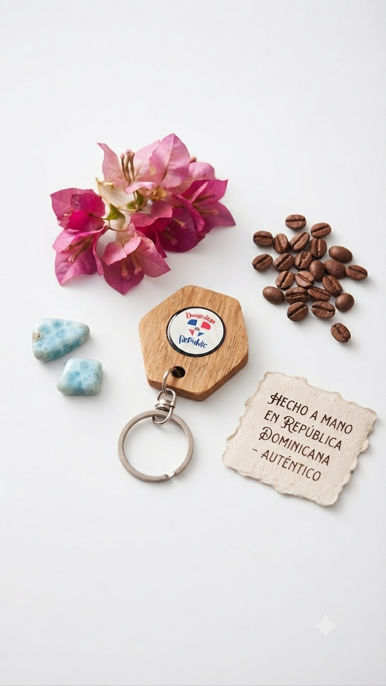 Handcrafted Hexagon Dominican Republic Guayacán Wood Keychain