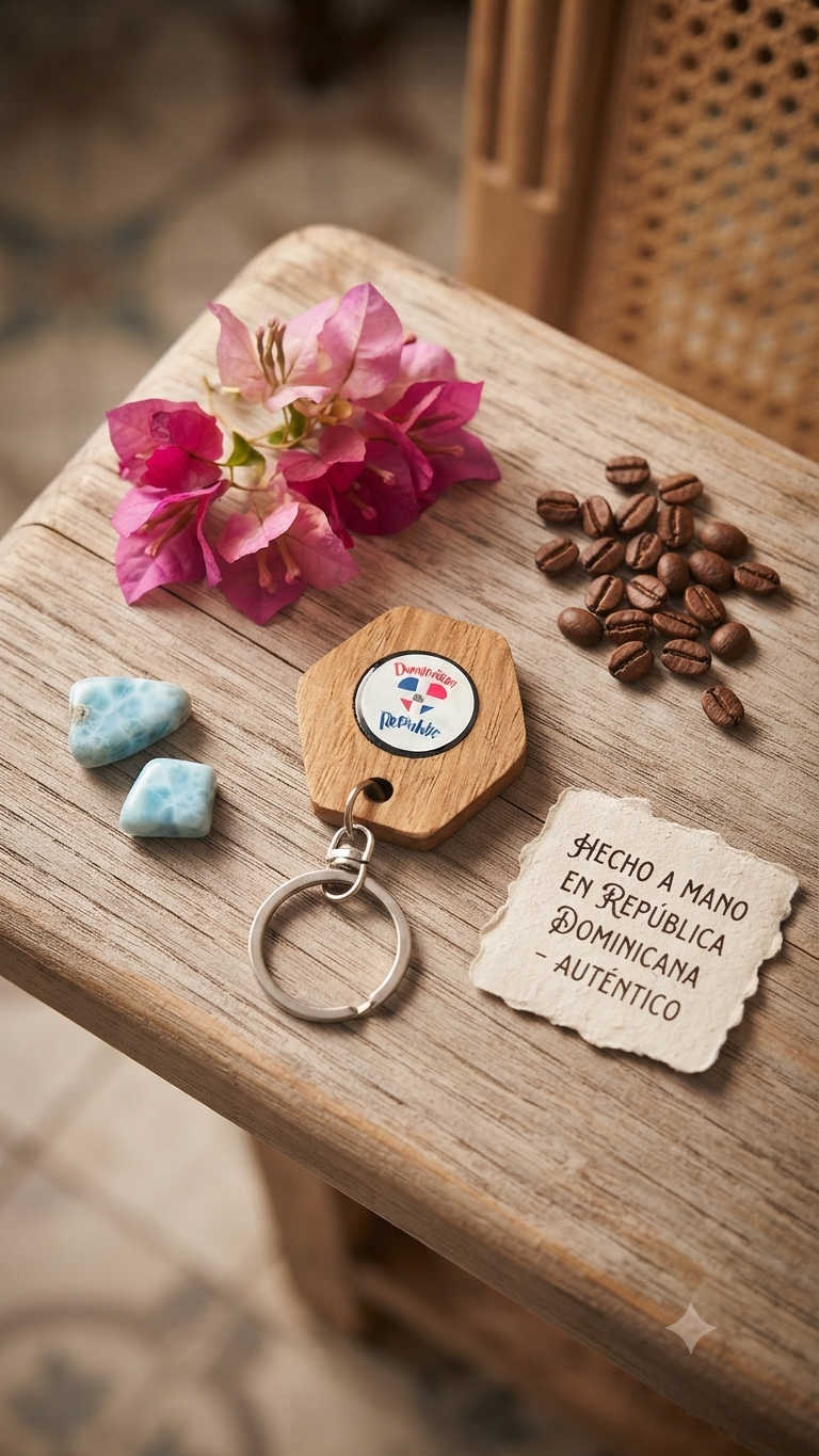 Handcrafted Hexagon Dominican Republic Guayacán Wood Keychain