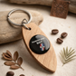 Handcrafted "Dominicana Soy" Teardrop Guayacán Wood Keychain