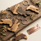 Handcrafted Dominican Republic Map Guayacán Wood Keychain