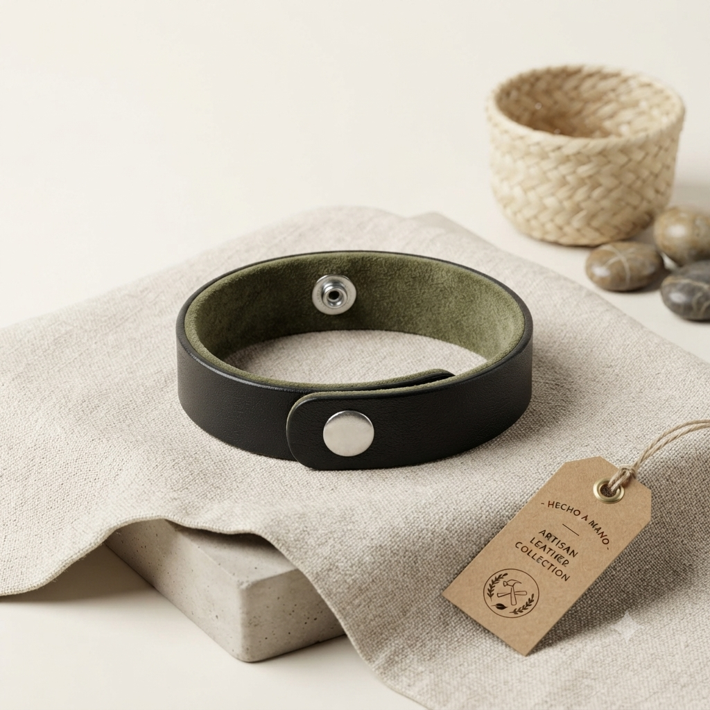 Classic Minimalist Leather Bracelet - Made in Dominican Republic
