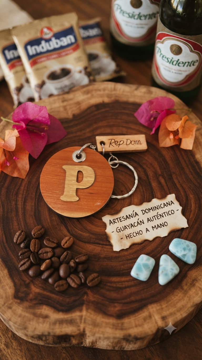Handcrafted Monogram Initial "P" Guayacán Wood Keychain