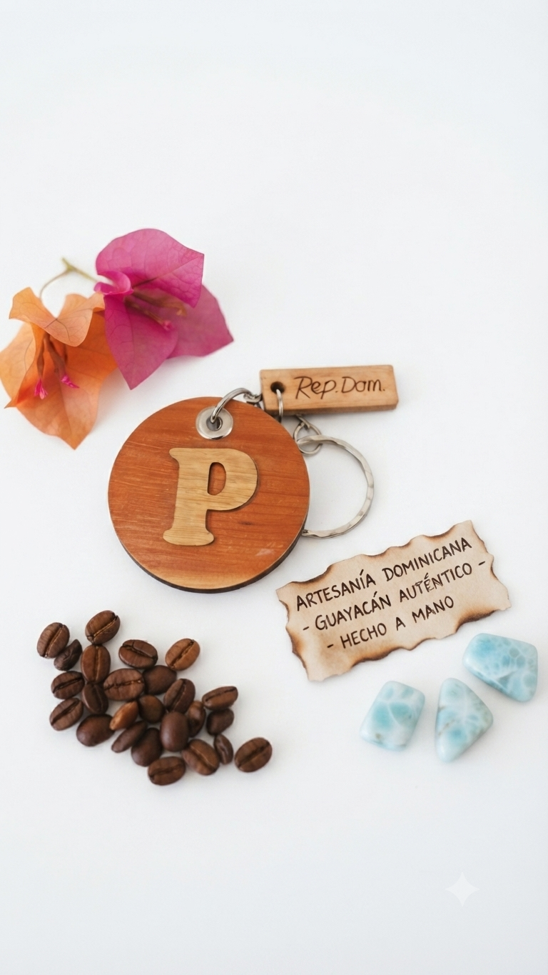 Handcrafted Monogram Initial "P" Guayacán Wood Keychain