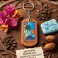 Handcrafted Caribbean Landscape Guayacán Wood Keychain