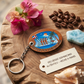 Handcrafted Oval Taíno Fish Dominican Republic Guayacán Wood Keychain