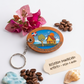 Handcrafted Oval Countryside Dominican Republic Guayacán Wood Keychain