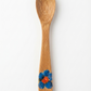 Handcrafted Set of 3 Hand-Painted Blue Flower Guayacán Wood Spoons