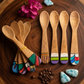 Handcrafted Set of 8 Assorted Hand-Painted Guayacán Wood Spoons
