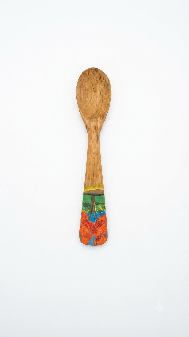 Handcrafted Collector's Set of 14 Assorted Hand-Painted Guayacán Wood Spoons ("Edición Limitada")