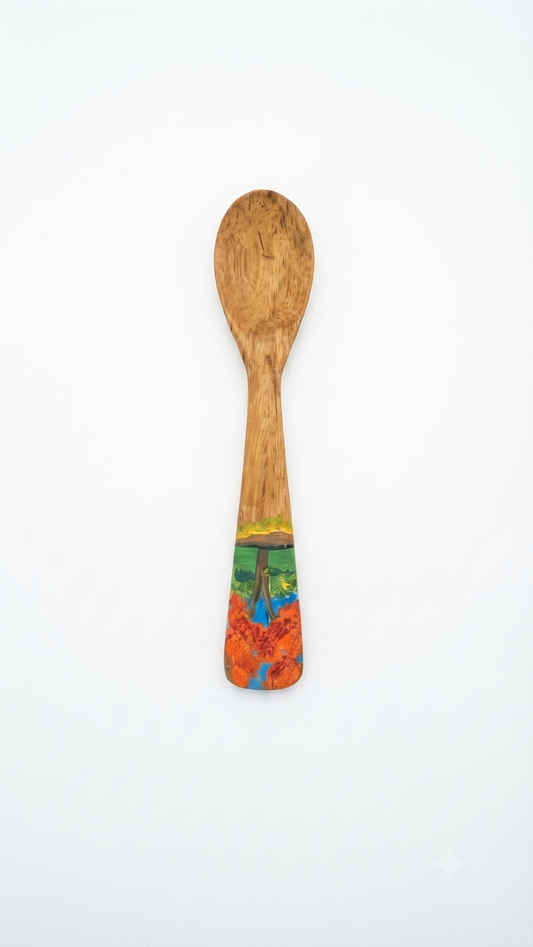 Handcrafted Collector's Set of 14 Assorted Hand-Painted Guayacán Wood Spoons ("Edición Limitada")