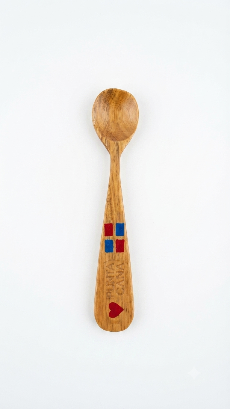 Handcrafted "Punta Cana" Hand-Painted Guayacán Wood Tasting Spoon