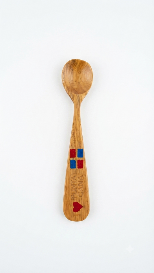 Handcrafted "Punta Cana" Hand-Painted Guayacán Wood Tasting Spoon
