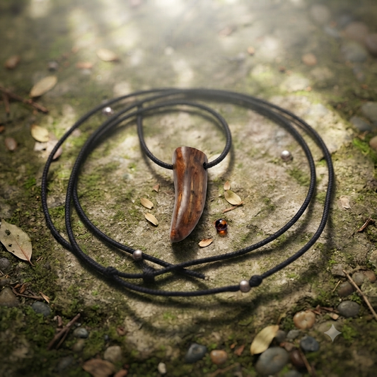 Dominican Guayacán Wood Tusk Pendant Necklace