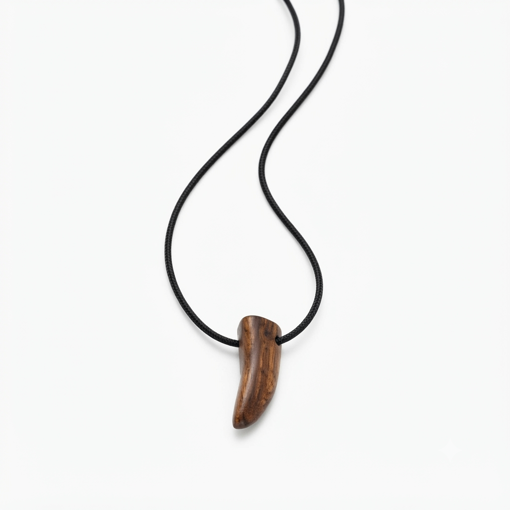 Dominican Guayacán Wood Tusk Pendant Necklace