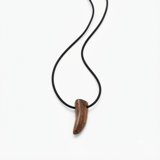 Dominican Guayacán Wood Tusk Pendant Necklace