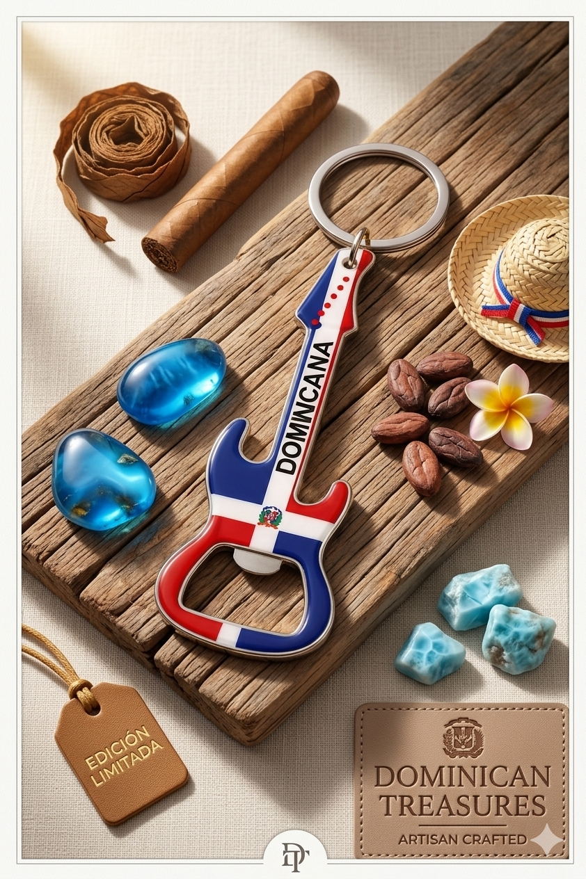 Llavero Abridor "Guitarra Dominicana" – Colección Ritmo Tropical 🇩🇴🎸