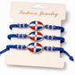 Dominican Pride" Bracelet Set – Crystals & Braided Cord 🇩🇴✨
