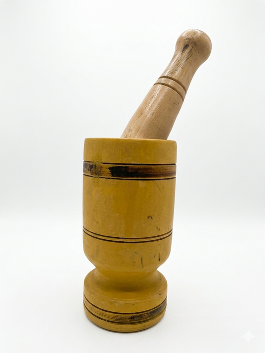 Artisanal Wooden Mortar & Pestle Set - Traditional Heritage