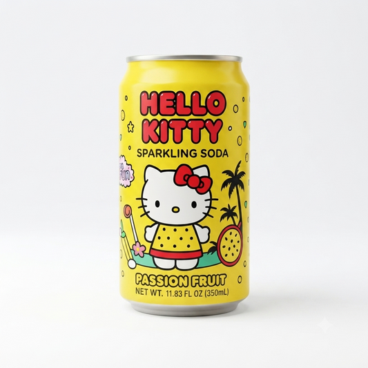Hello Kitty Passion Fruit Sparkling Soda (Individual Can)