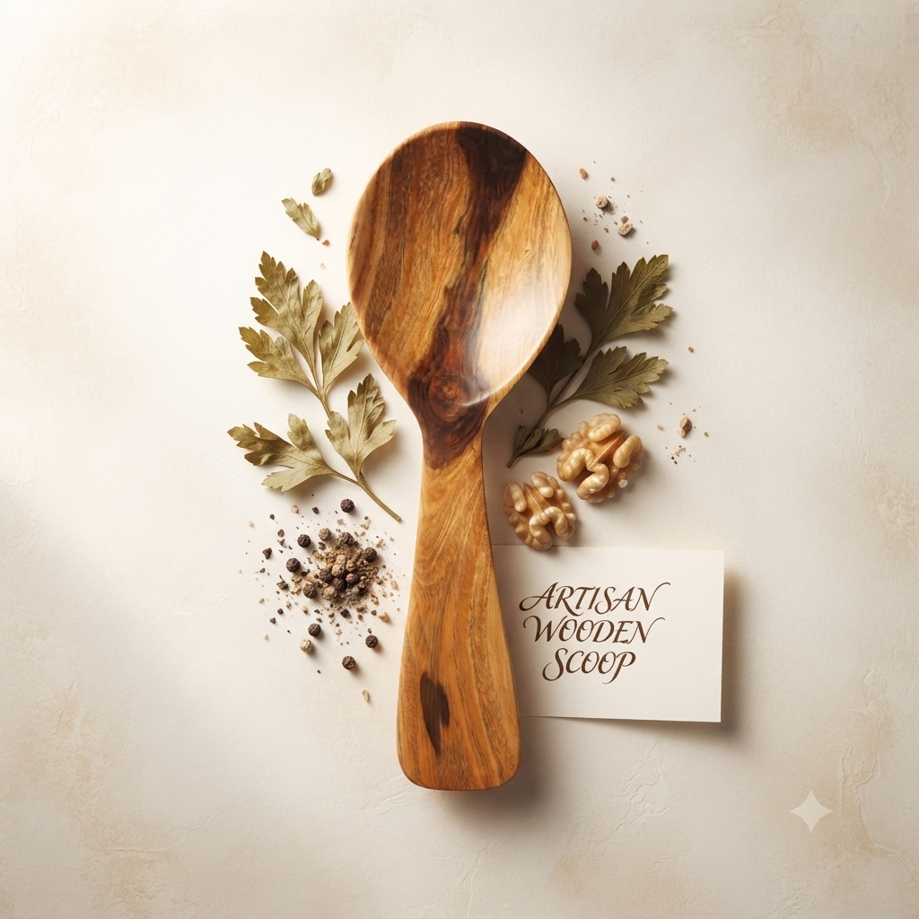 Dominican Guayacán Wood Wide Serving Spoon