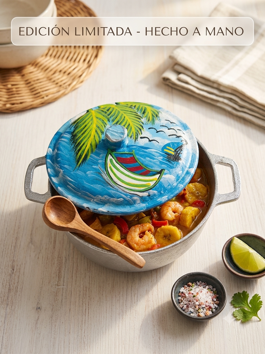 Hand-Painted Caribbean "Carderito": A Unique Artisan Keepsake