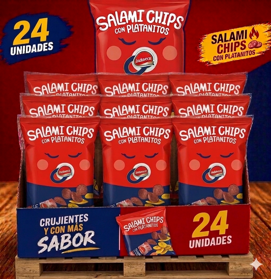Wholesale Salami Chips con Platanitos Induveca (24-Pack)