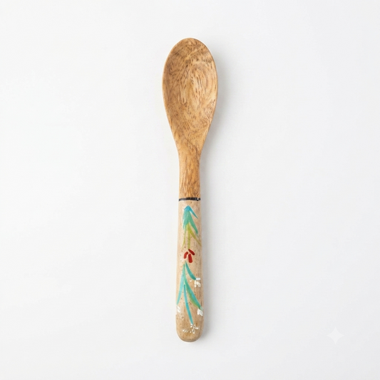 Handcrafted Set of 5 Assorted Hand-Painted Tropical Guayacán Wood Spoons