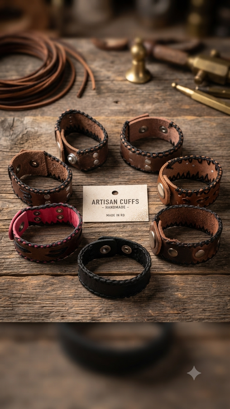 Complete Collection: Artisanal Leather Bracelets (Made in RD)