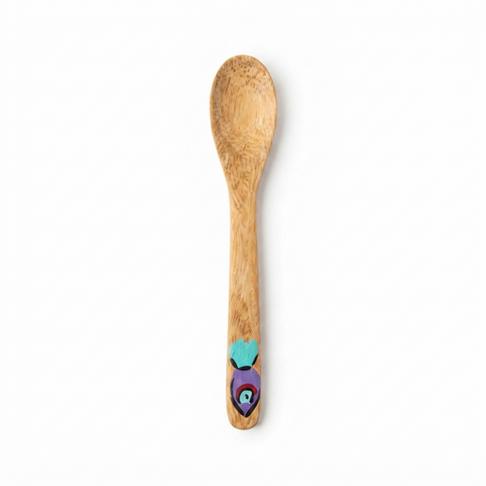 Handcrafted Set of 4 Hand-Painted Tropical Fish Guayacán Wood Spoons
