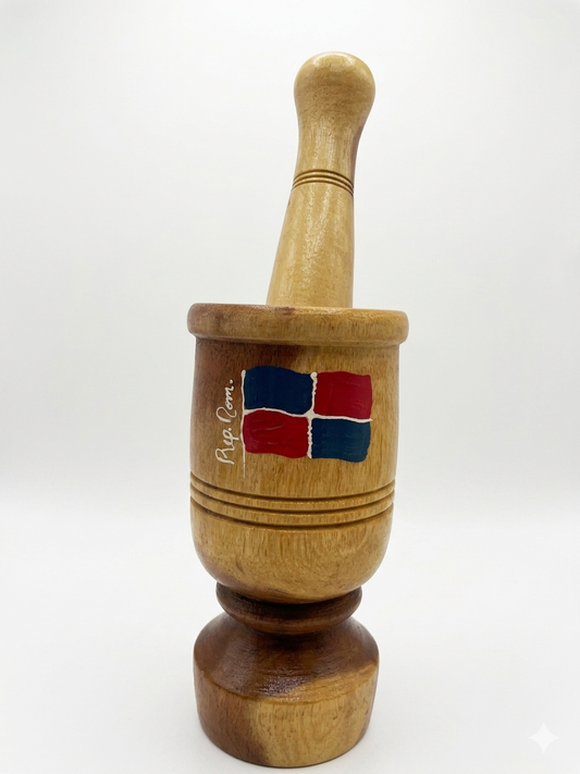 Artisanal Wooden Mortar - "Dominican Republic" Edition